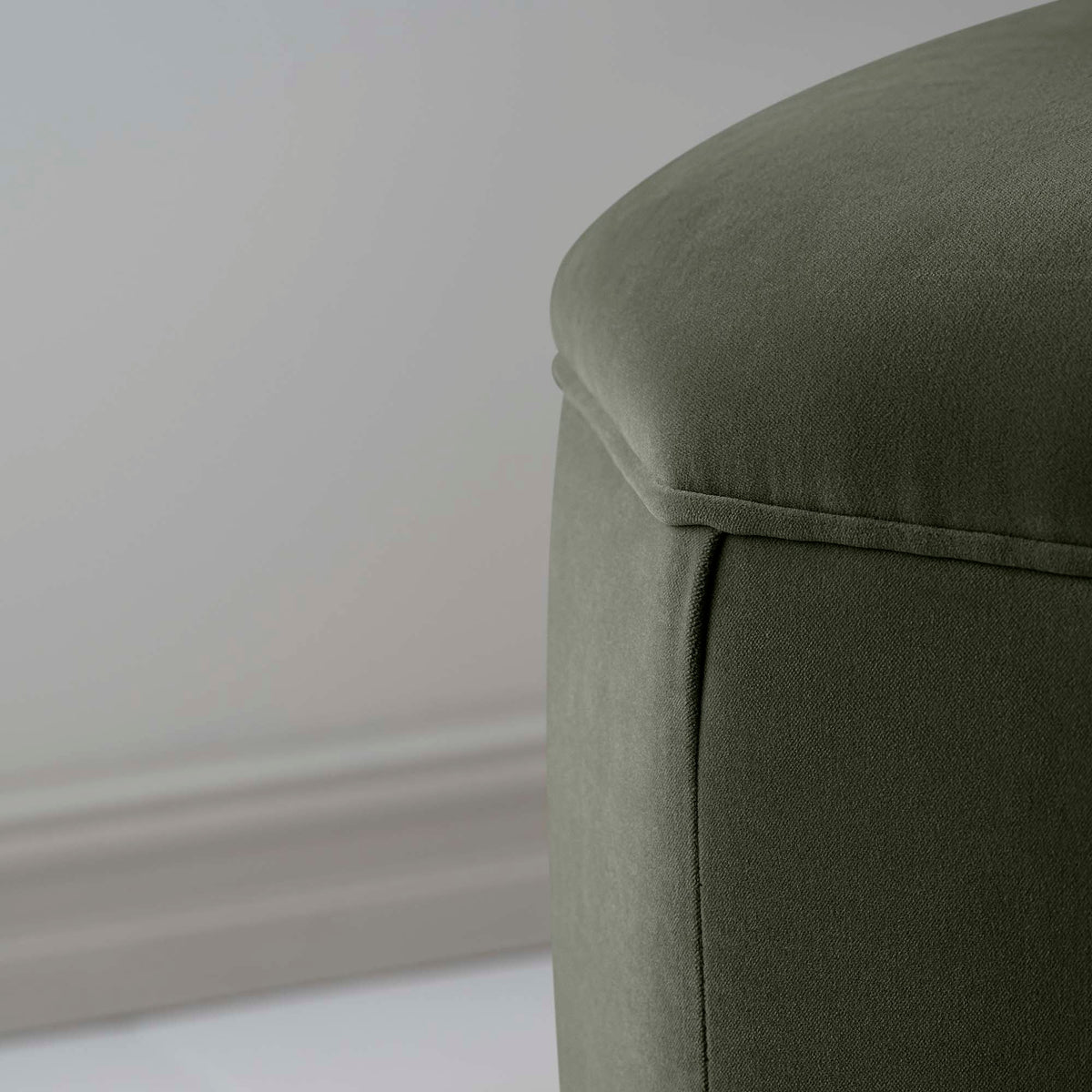 Hither Hexagonal Ottoman in Intelligent Velvet Seaweed