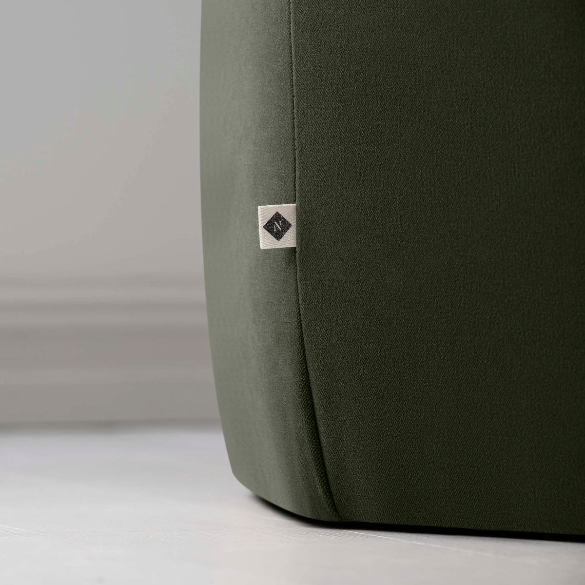 Hither Hexagonal Ottoman in Intelligent Velvet Seaweed