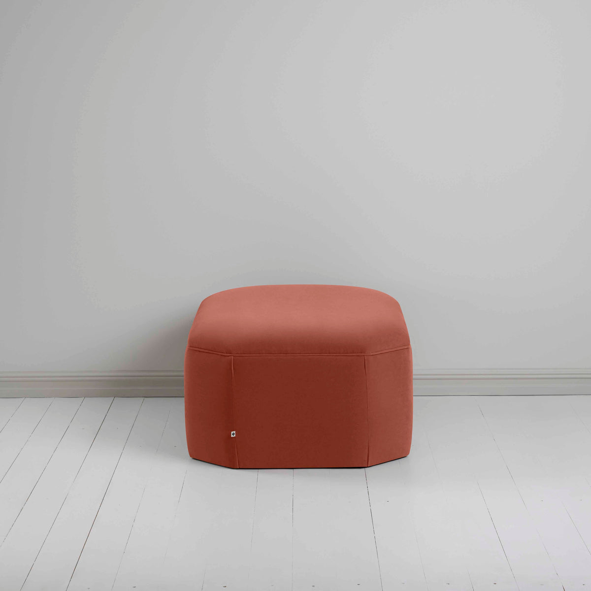 Hither Hexagonal Storage Ottoman in Intelligent Velvet Sienna