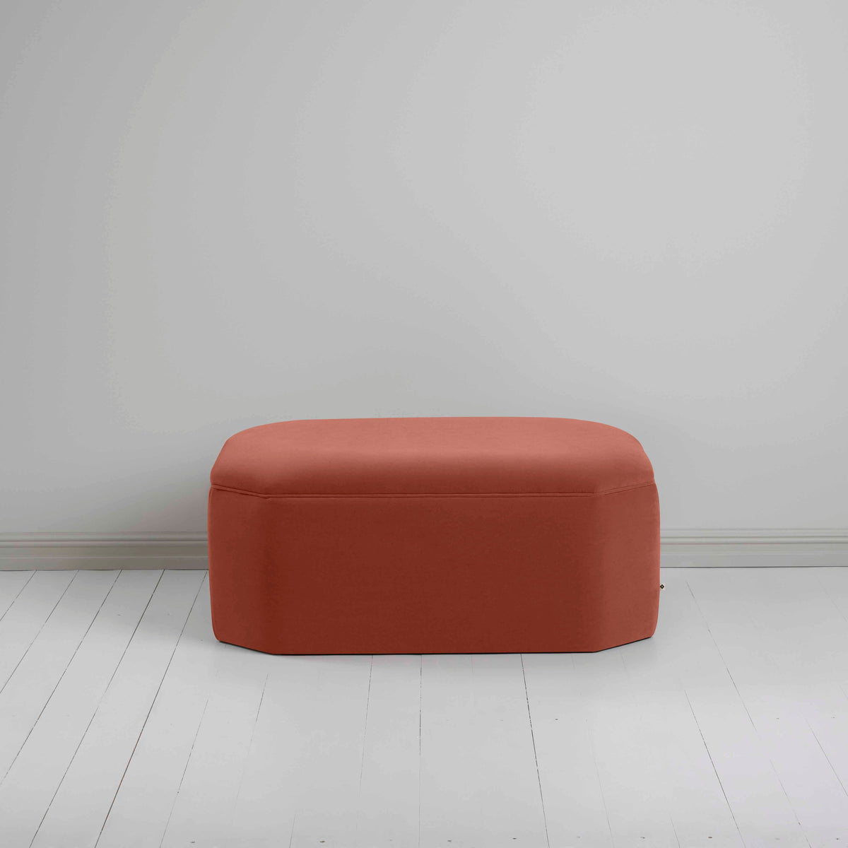 Hither Hexagonal Storage Ottoman in Intelligent Velvet Sienna