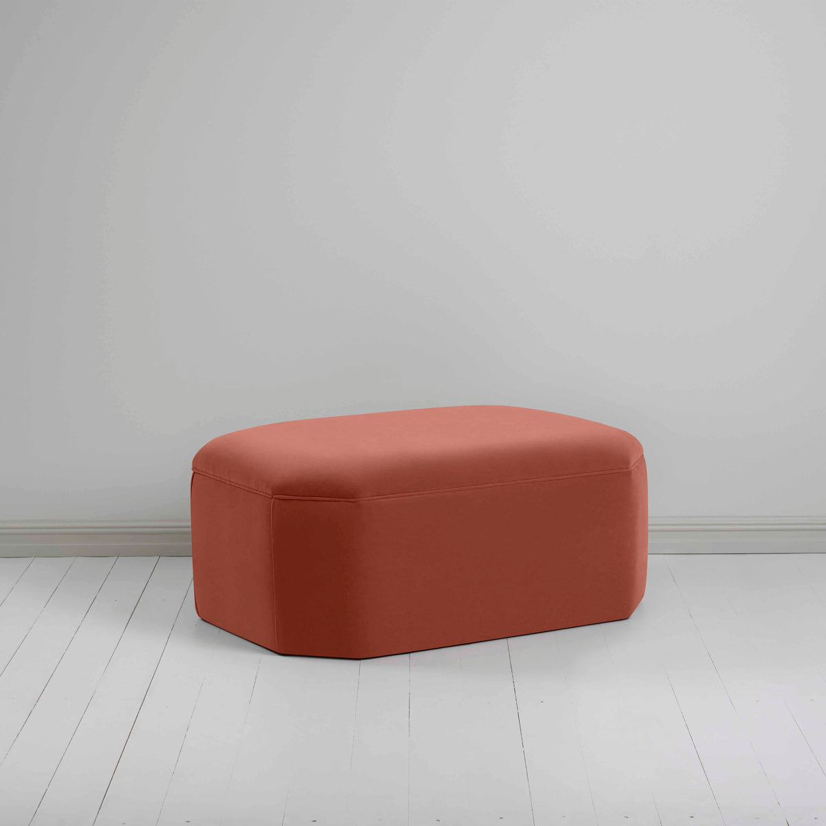 Hither Hexagonal Storage Ottoman in Intelligent Velvet Sienna