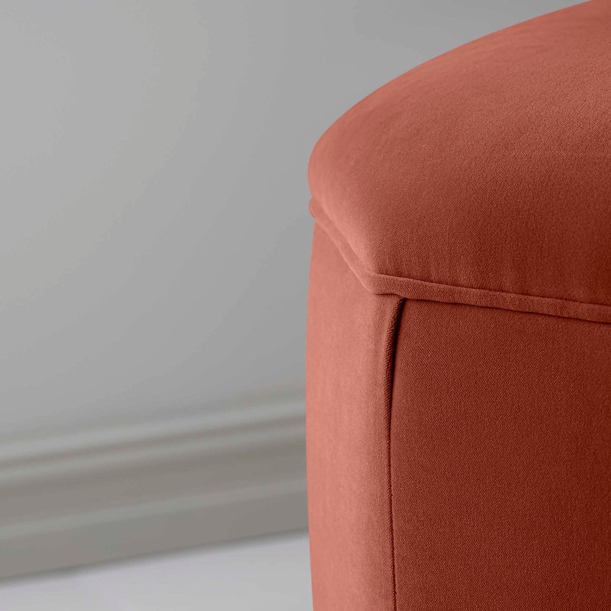 Hither Hexagonal Storage Ottoman in Intelligent Velvet Sienna