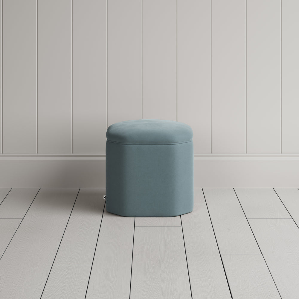 Thither Hexagonal Ottoman in Intelligent Velvet Mineral