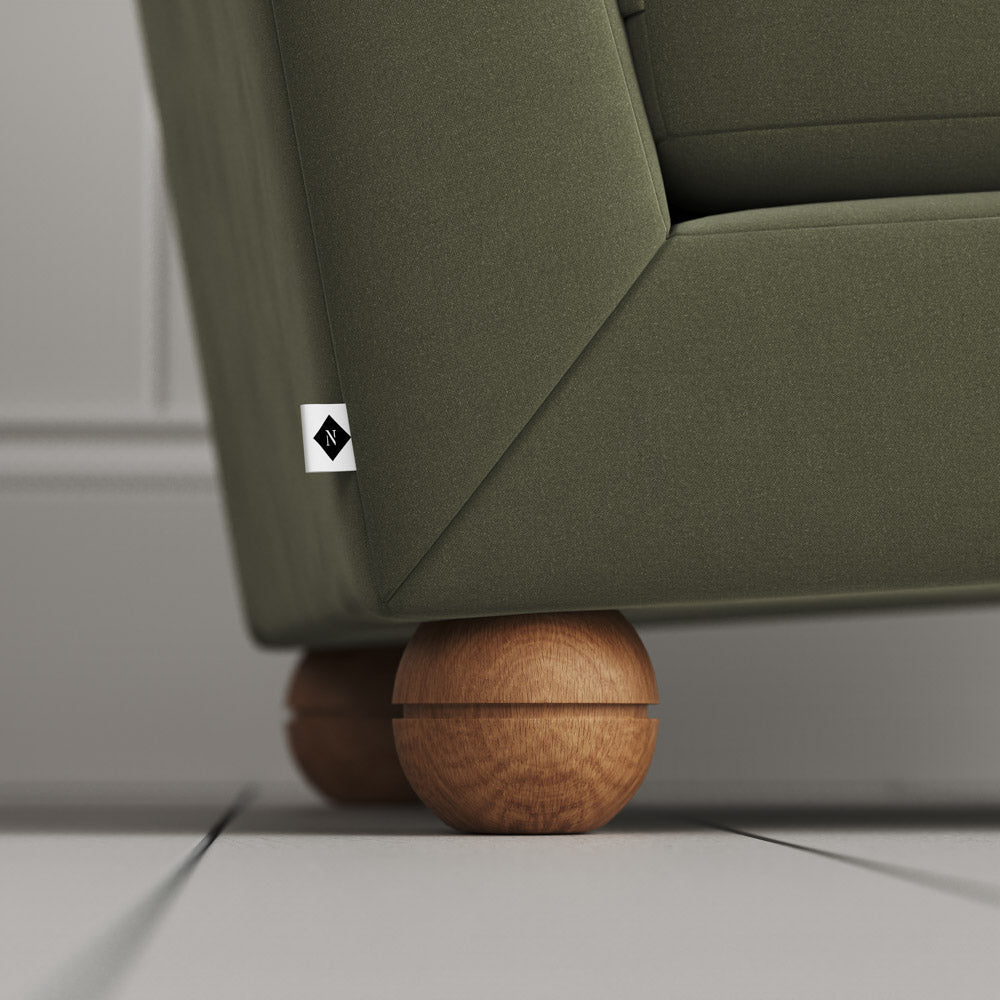 Perch Slipper Armchair in Intelligent Velvet Green Tea