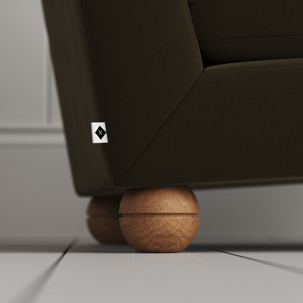 Perch Slipper Armchair in Intelligent Velvet Seaweed