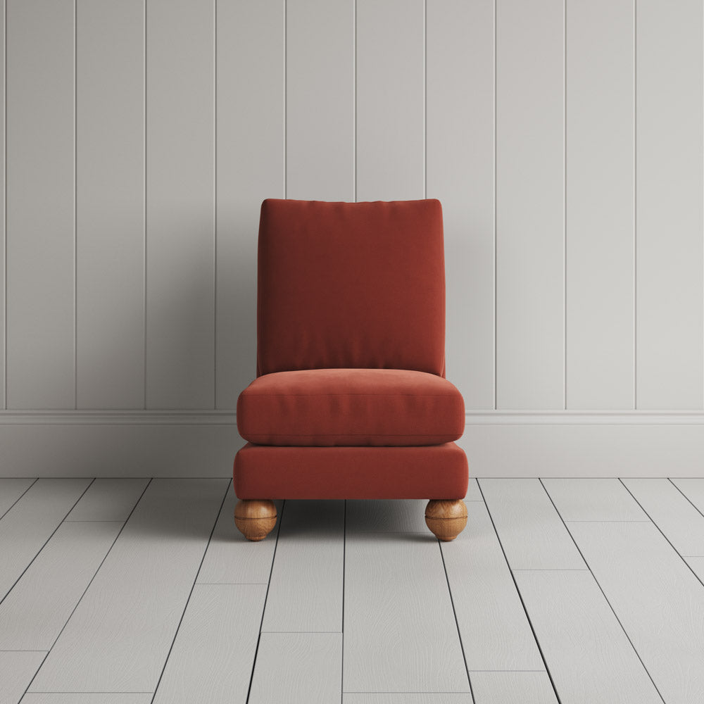 Perch Slipper Armchair in Intelligent Velvet Sienna
