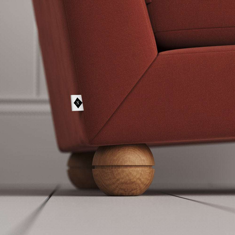 Perch Slipper Armchair in Intelligent Velvet Sienna