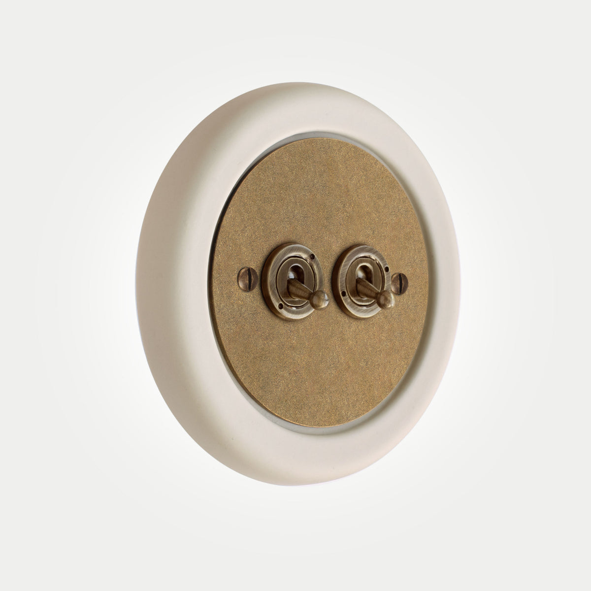 2 Gang Solid Brass Toggle Switch