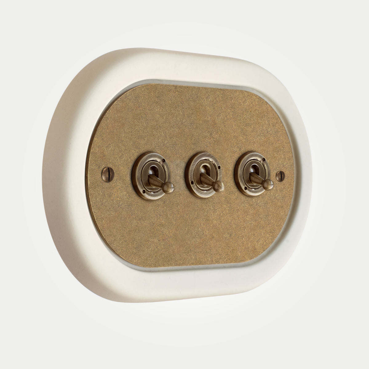 3 Gang Solid Brass Toggle Switch