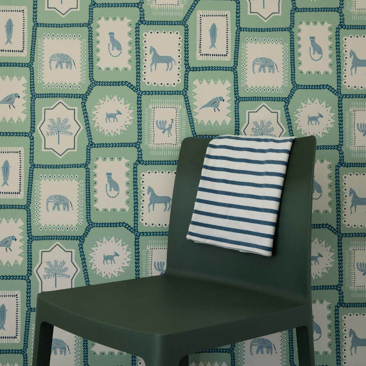 Folk Tales Wallpaper - Pistachio