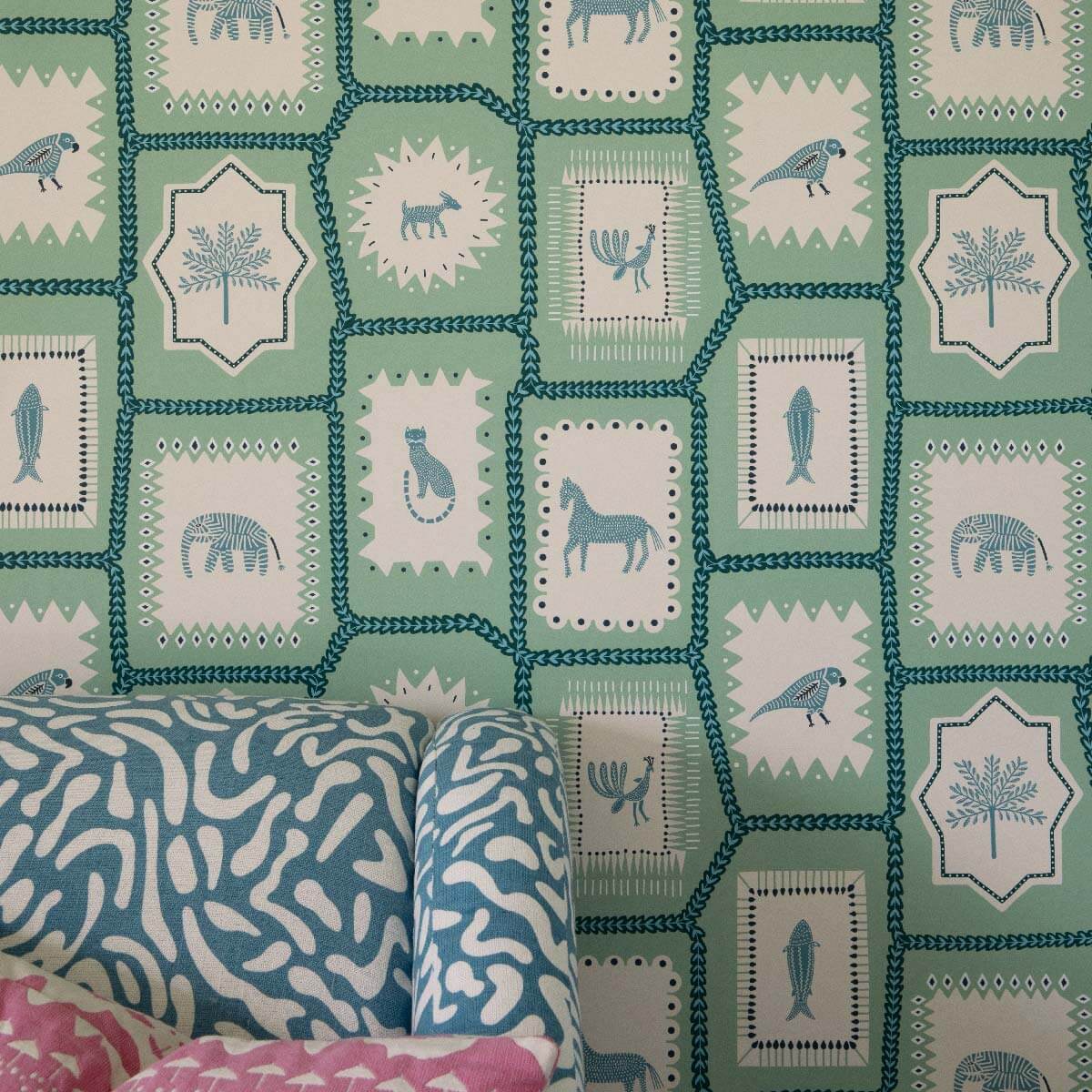 Folk Tales Wallpaper - Pistachio