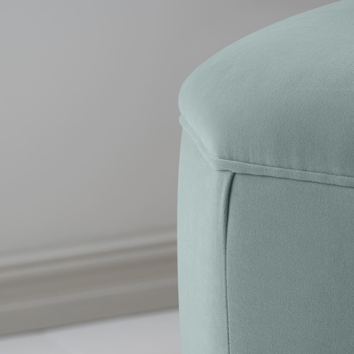 Thither Hexagonal Ottoman in Intelligent Velvet Mineral