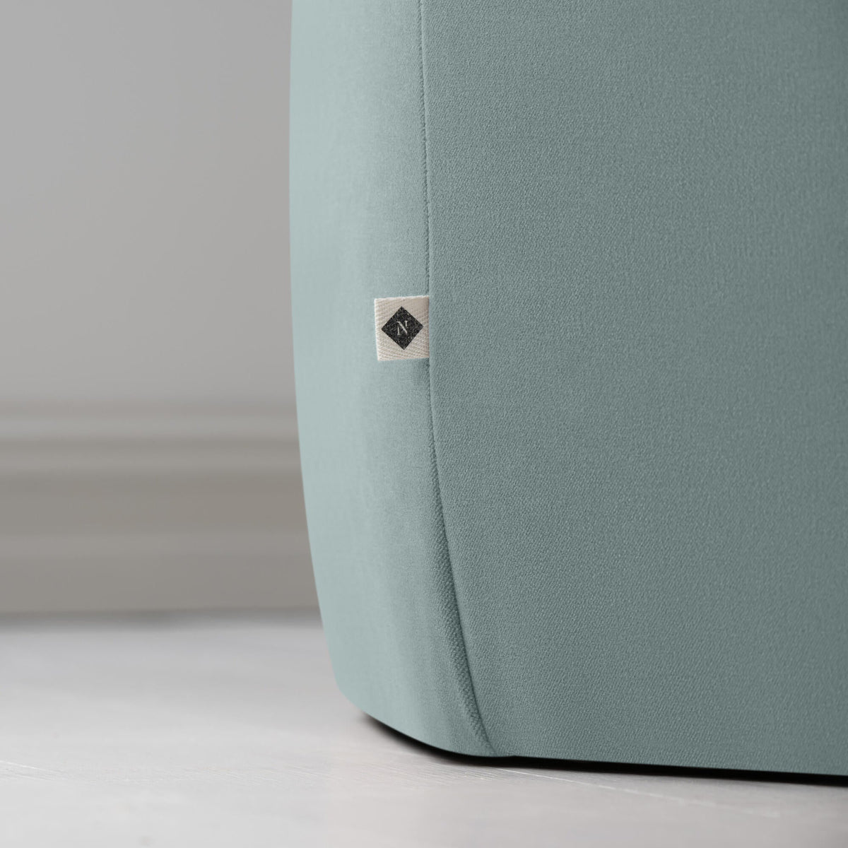 Thither Hexagonal Ottoman in Intelligent Velvet Mineral