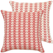Coral Crane Woven Cushion Cover