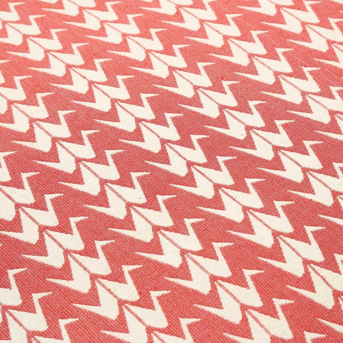 Coral Crane Woven Cushion Cover