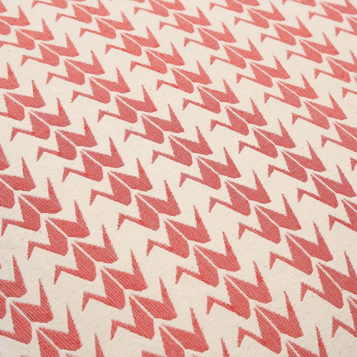 Coral Crane Woven Cushion Cover