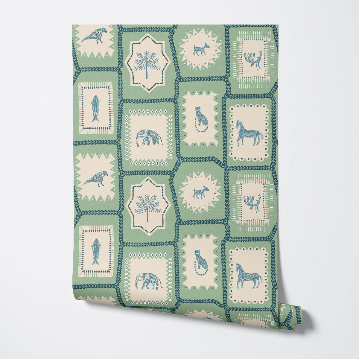 Folk Tales Wallpaper - Pistachio