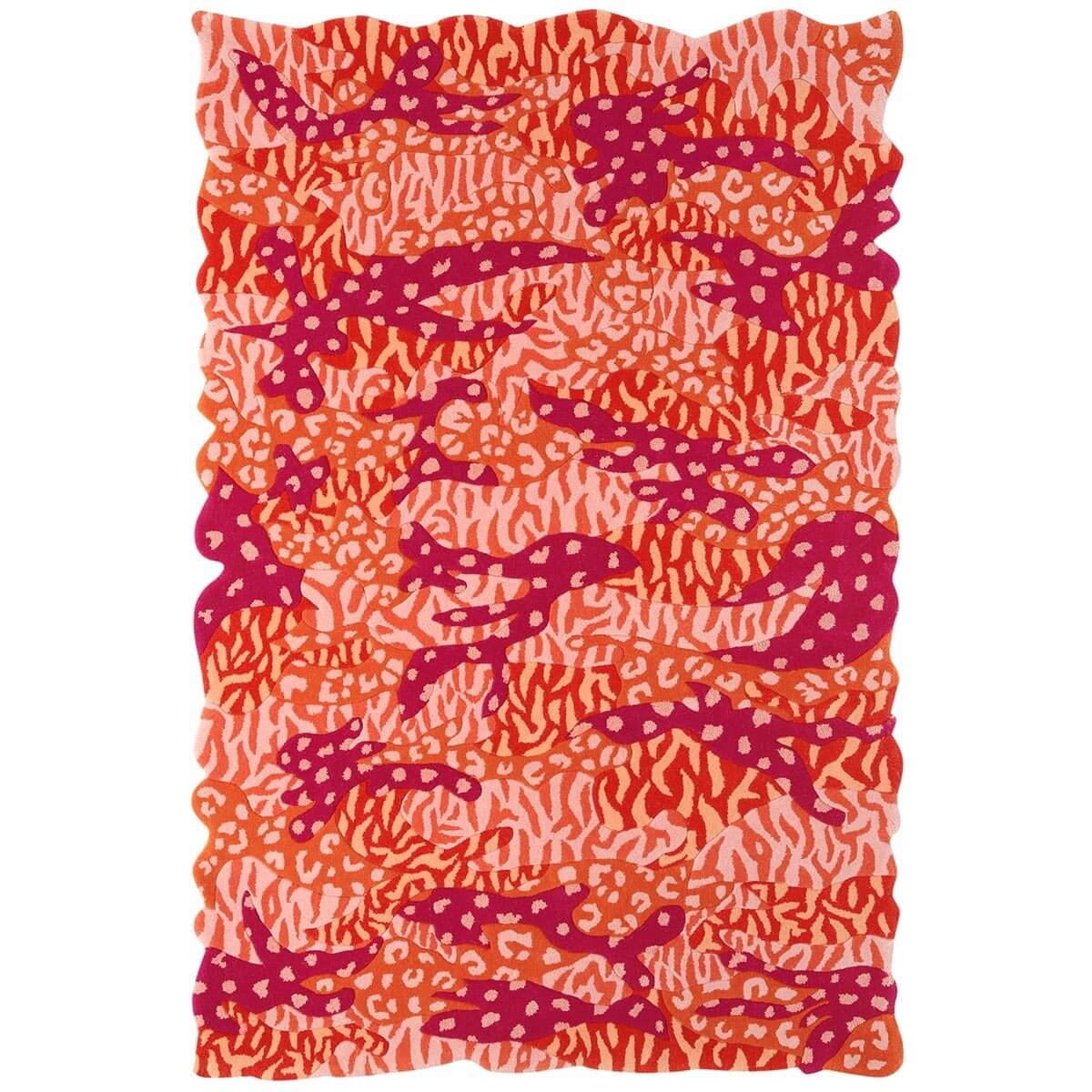 Big Cat Camo Hand Tufted Rug - Orange