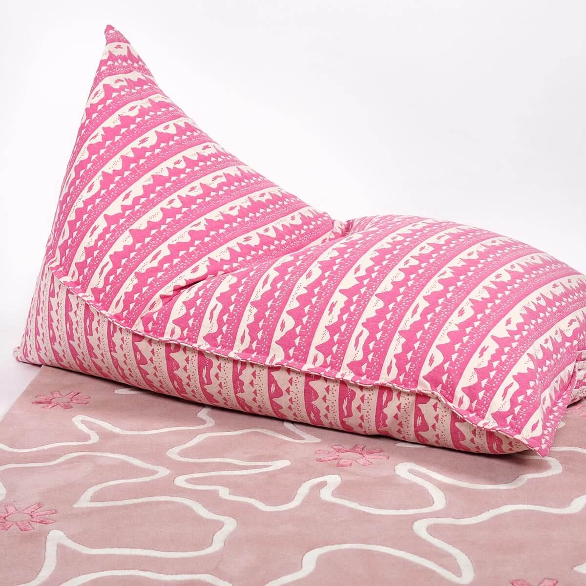 Pink Belle Mare Woven Bean Bag Cover