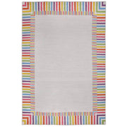 Rainbow Border Flatweave Rug