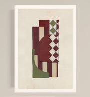 Troupe Olive abstract print by Emily Forgot, olive green and earth tones, limited edition