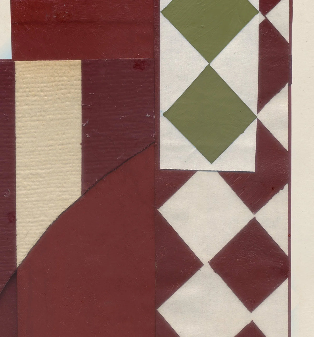 Detail crop of Troupe Olive print showing colour and form