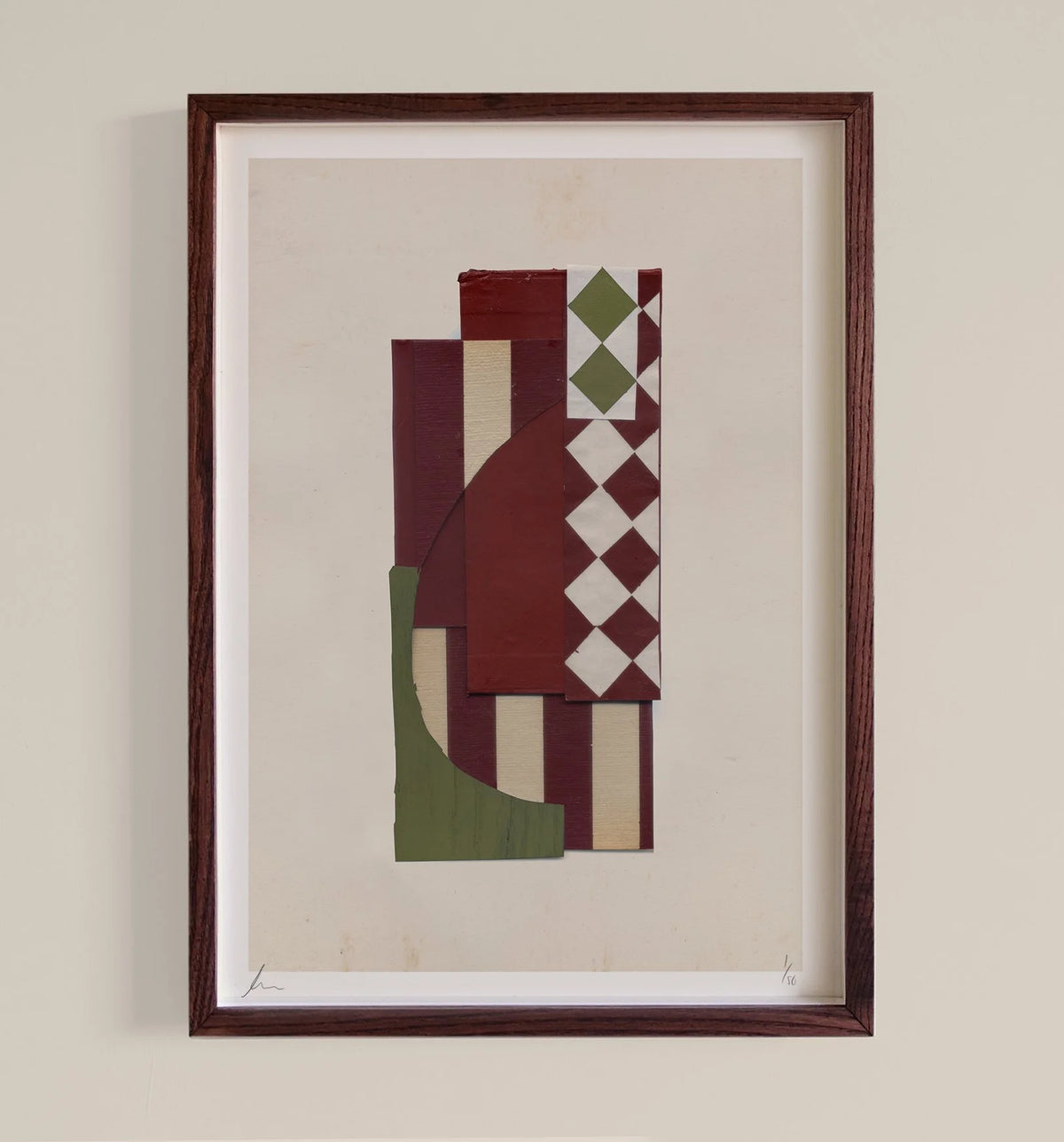 Troupe Olive by Emily Forgot shown framed in an interior setting